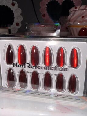 Nail Reformation Reflective Red Press On Nails